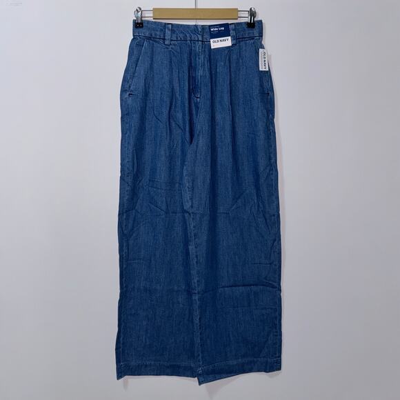 Old navy blue Extra High-Waisted Super Wide-Leg Trouser Pants women’s size 2 - Picture 1 of 7